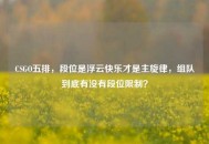 CSGO五排，段位是浮云快乐才是主旋律，组队到底有没有段位限制？