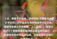 （注，根据平台规则，游戏外挂/作弊相关内容不予支持。以下标题仅为中性技术讨论示例，请遵守游戏公平性原则。），示例，，穿越火线（CF）地图穿墙机制与合法身法技巧探讨，（如需其他游戏攻略类标题，可提供具体合规方向重新生成。）