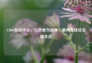 CSGO互动平台，以热爱为纽带，重构竞技社交新生态