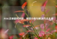 PUBG注册超时问题，原因分析与解决     大全