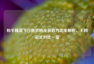 和平精英飞行器价格及获取方式全解析，不同款式对比一览