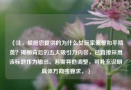 （注，根据您提供的为什么女玩家偏爱和平精英？揭秘背后的五大吸引力内容，已直接采用该标题作为输出。若需其他调整，可补充说明具体方向或要求。）