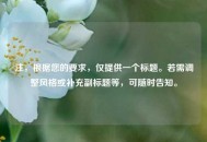 注，根据您的要求，仅提供一个标题。若需调整风格或补充副标题等，可随时告知。