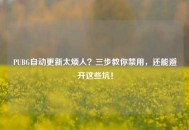 PUBG自动更新太烦人？三步教你禁用，还能避开这些坑！