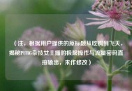 （注，根据用户提供的原标题从吃鸡到飞天，揭秘PUBG杂技女主播的极限操作与流量密码直接输出，未作修改）