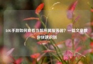 LOL手游如何查看当前所属服务器？一篇文章教你快速识别