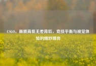 CSGO，画质高低无差背后，竞技平衡与视觉体验的精妙博弈