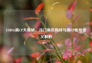 COD16黑CP大揭秘，冷门角色羁绊与黑CP账号含义解析