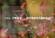 CSGO，打断监视——战术博弈的关键破局点