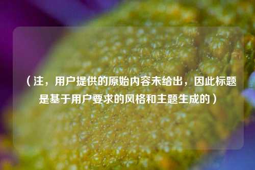 (注,用户提供的原始内容未给出,因此标题是基于用户要求的风格和主题生成的)