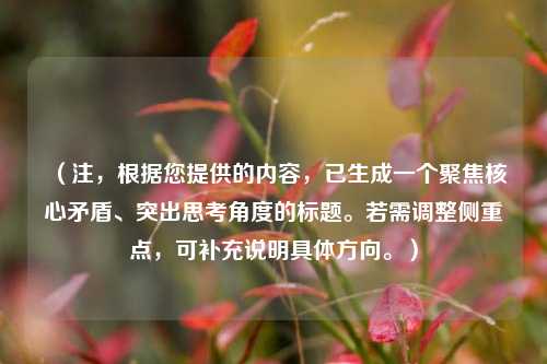 (注,根据您提供的内容,已生成一个聚焦核心矛盾、突出思考角度的标题。若需调整侧重点,可补充说明具体方向。)