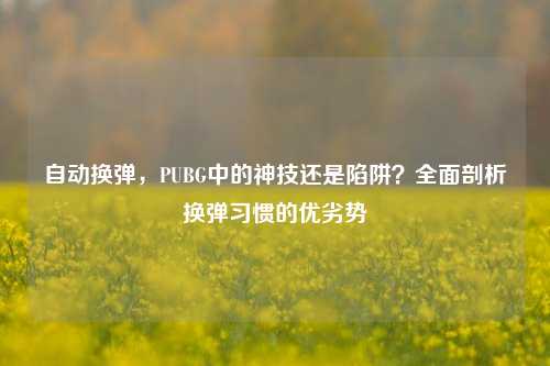 自动换弹,PUBG中的神技还是陷阱?全面剖析换弹习惯的优劣势