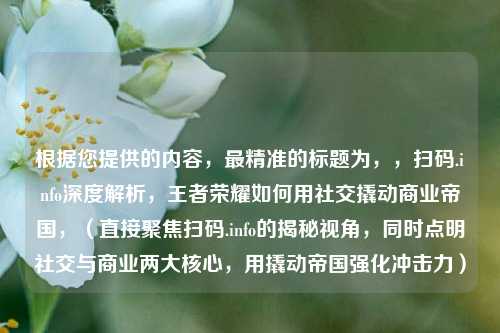 根据您提供的内容,最精准的标题为,,扫码.info深度解析,王者荣耀如何用社交撬动商业帝国,(直接聚焦扫码.info的揭秘视角,同时点明社交与商业两大核心,用撬动帝国强化冲击力)