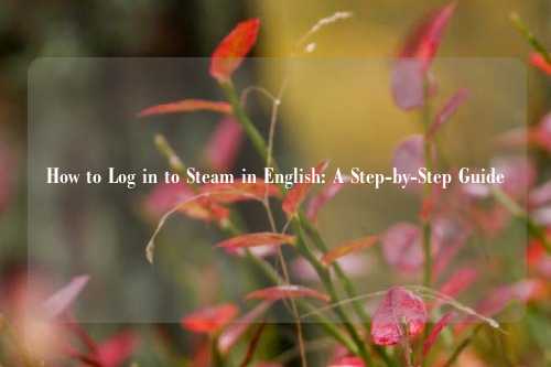 How to Log in to Steam in English: A Step-by-Step Guide