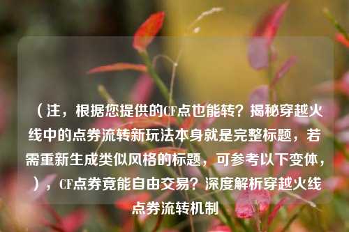 (注,根据您提供的CF点也能转?揭秘穿越火线中的点券流转新玩法本身就是完整标题,若需重新生成类似风格的标题,可参考以下变体,),CF点券竟能自由交易?深度解析穿越火线点券流转机制