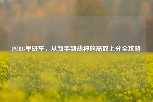 PUBG早班车,从新手到战神的高效上分全攻略