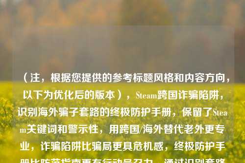 (注,根据您提供的参考标题风格和内容方向,以下为优化后的版本),Steam跨国诈骗陷阱,识别海外骗子套路的终极防护手册,保留了Steam关键词和警示性,用跨国/海外替代老外更专业,诈骗陷阱比骗局更具危机感,终极防护手册比防范指南更有行动号召力,通过识别套路具体化内容价值在28个字的黄金长度内
