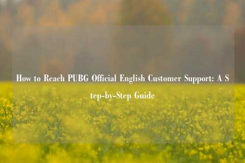 How to Reach PUBG Official English Customer Support: A Step-by-Step Guide