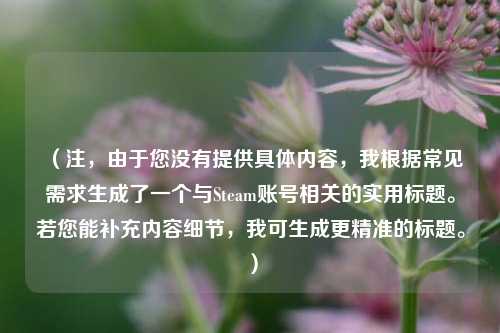 (注,由于您没有提供具体内容,我根据常见需求生成了一个与Steam账号相关的实用标题。若您能补充内容细节,我可生成更精准的标题。)