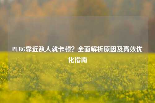 PUBG靠近敌人就卡顿?全面解析原因及高效优化指南