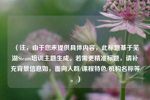 (注,由于您未提供具体内容,此标题基于芜湖Steam培训主题生成。若需更精准标题,请补充背景信息如,面向人群/课程特色/机构名称等。)