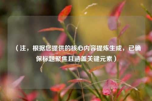 (注,根据您提供的核心内容提炼生成,已确保标题聚焦且涵盖关键元素)