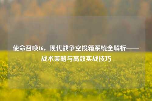 使命召唤16,现代战争空投箱系统全解析——战术策略与高效实战技巧