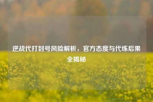 逆战代打封号风险解析,官方态度与代练后果全揭秘