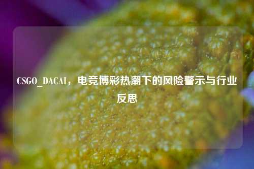 CSGO_DACAI,电竞博彩热潮下的风险警示与行业反思