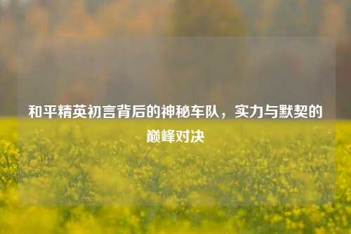 和平精英初言背后的神秘车队,实力与默契的巅峰对决