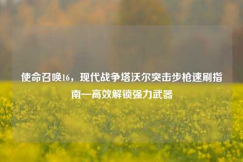 使命召唤16,现代战争塔沃尔突击步枪速刷指南—高效解锁强力武器