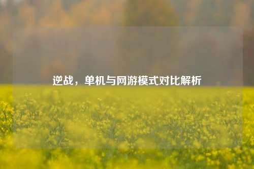 逆战,单机与网游模式对比解析