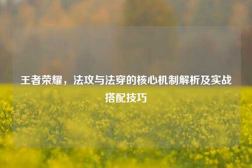 王者荣耀,法攻与法穿的核心机制解析及实战搭配技巧