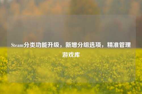 Steam分类功能升级,新增分组选项,精准管理游戏库