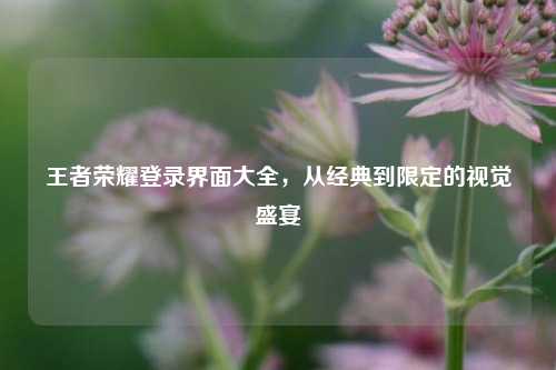 王者荣耀登录界面大全，从经典到限定的视觉盛宴