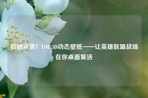 震撼来袭!LOL 3D动态壁纸——让英雄联盟战场在你桌面复活