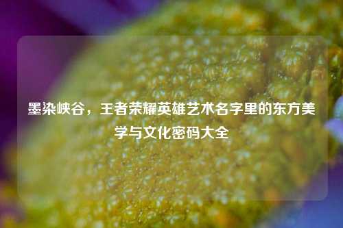 墨染峡谷,王者荣耀英雄艺术名字里的东方美学与文化密码大全