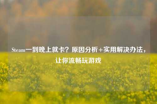 Steam一到晚上就卡?原因分析+实用解决办法,让你流畅玩游戏