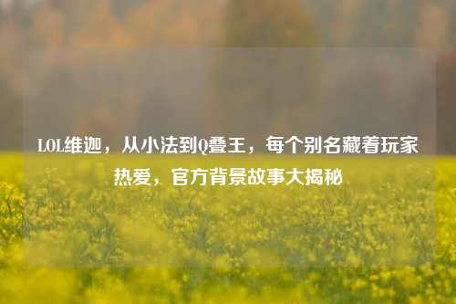 LOL维迦,从小法到Q叠王,每个别名藏着玩家热爱,官方背景故事大揭秘
