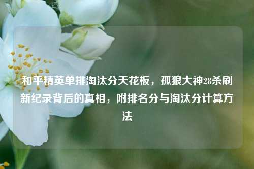 和平精英单排淘汰分天花板,孤狼大神28杀刷新纪录背后的真相,附排名分与淘汰分计算