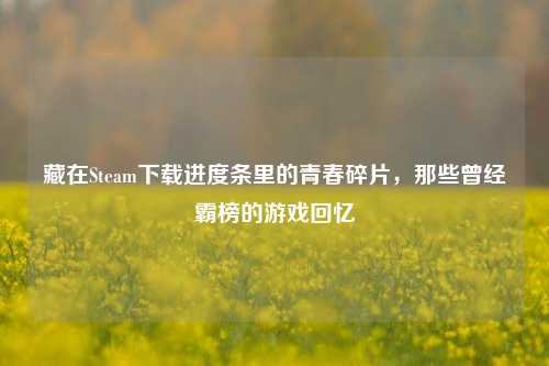 藏在Steam下载进度条里的青春碎片,那些曾经霸榜的游戏回忆