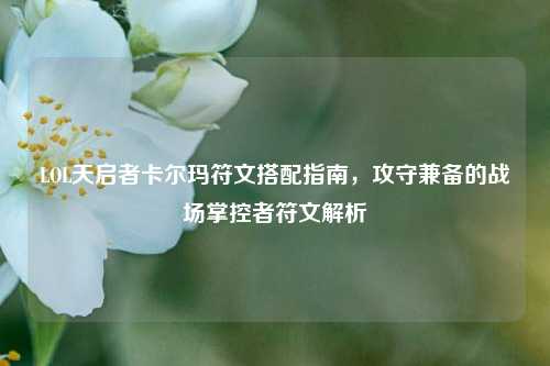 LOL天启者卡尔玛符文搭配指南,攻守兼备的战场掌控者符文解析