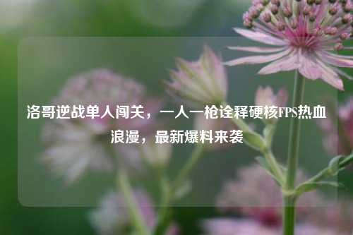 洛哥逆战单人闯关,一人一枪诠释硬核FPS热血浪漫,最新爆料来袭