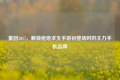 重回2017,解锁绝地求生手游初登场时的主力手机品牌