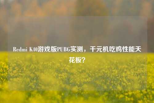 Redmi K40游戏版PUBG实测,千元机吃鸡性能天花板?