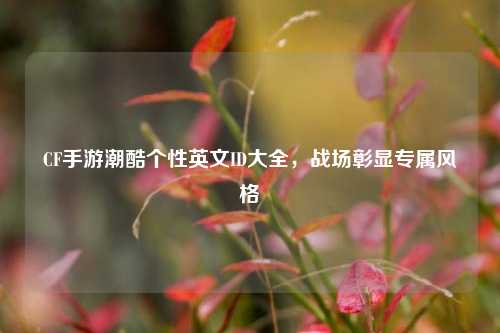 CF手游潮酷个性英文ID大全,战场彰显专属风格