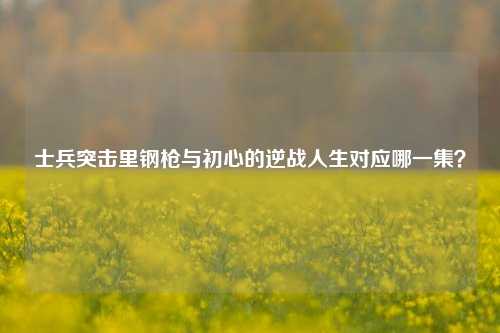 士兵突击里钢枪与初心的逆战人生对应哪一集?