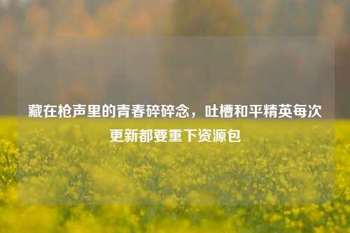 藏在枪声里的青春碎碎念,吐槽和平精英每次更新都要重下资源包