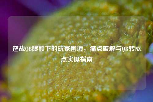 逆战QB限额下的玩家困境,痛点破解与QB转NZ点实操指南