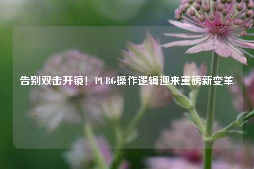 告别双击开镜!PUBG操作逻辑迎来重磅新变革
